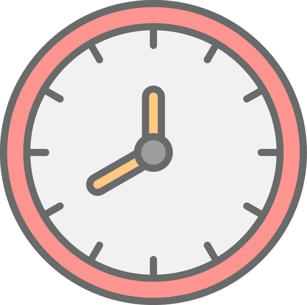 Clock Line Filled Light Icon vector