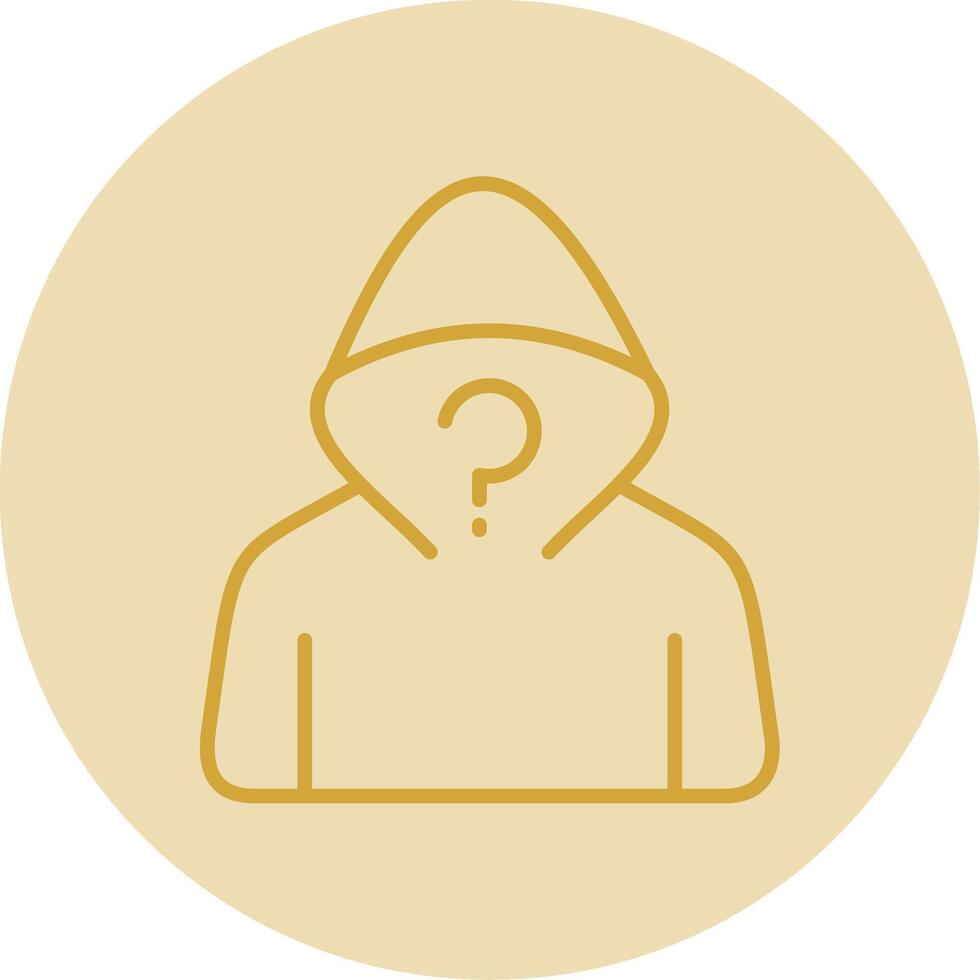 Anonymity Line Yellow Circle Icon vector