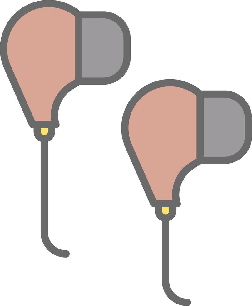 Earphones Line Filled Light Icon vector