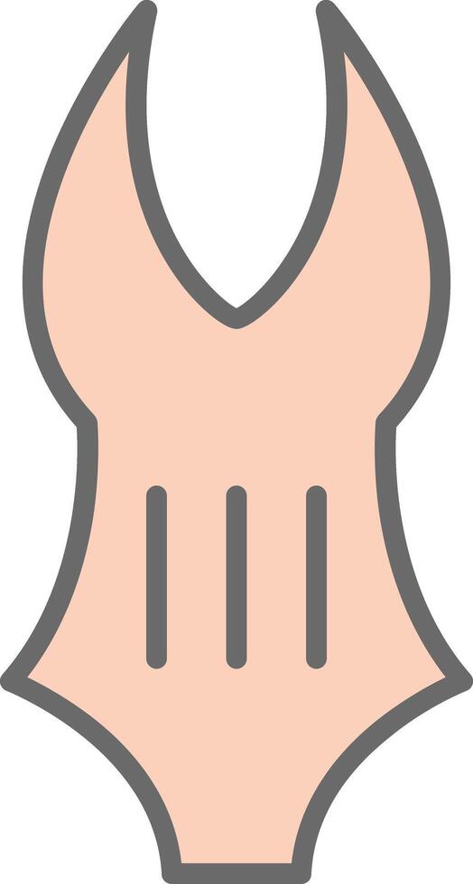 Swimming Suit Line Filled Light Icon vector