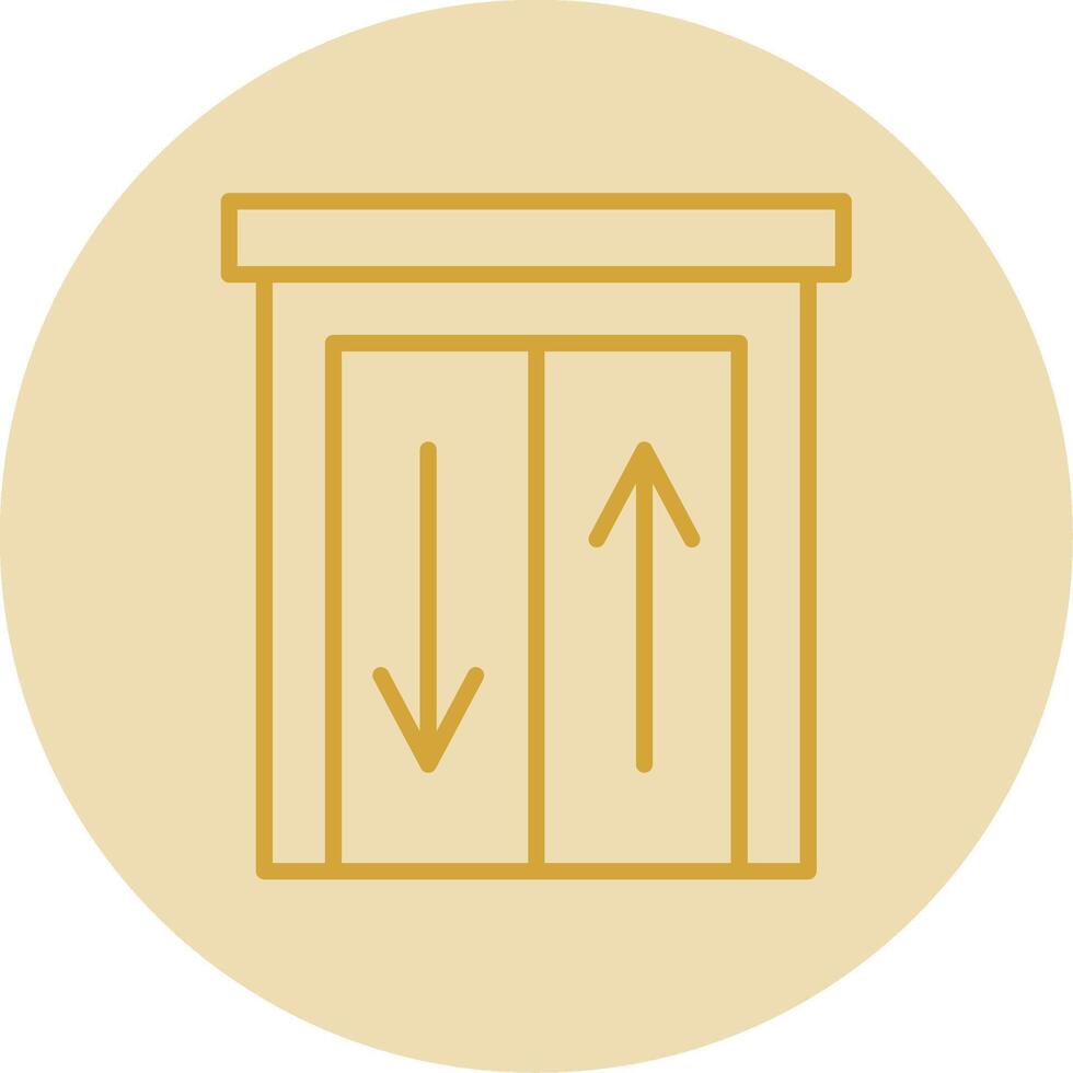 Elevator Line Yellow Circle Icon vector