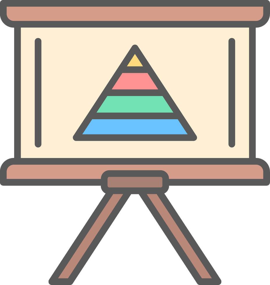 Pyramid Chart Line Filled Light Icon vector