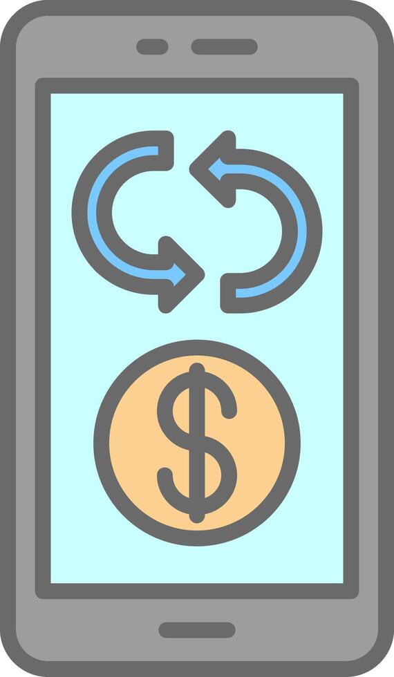 Refund Line Filled Light Icon vector