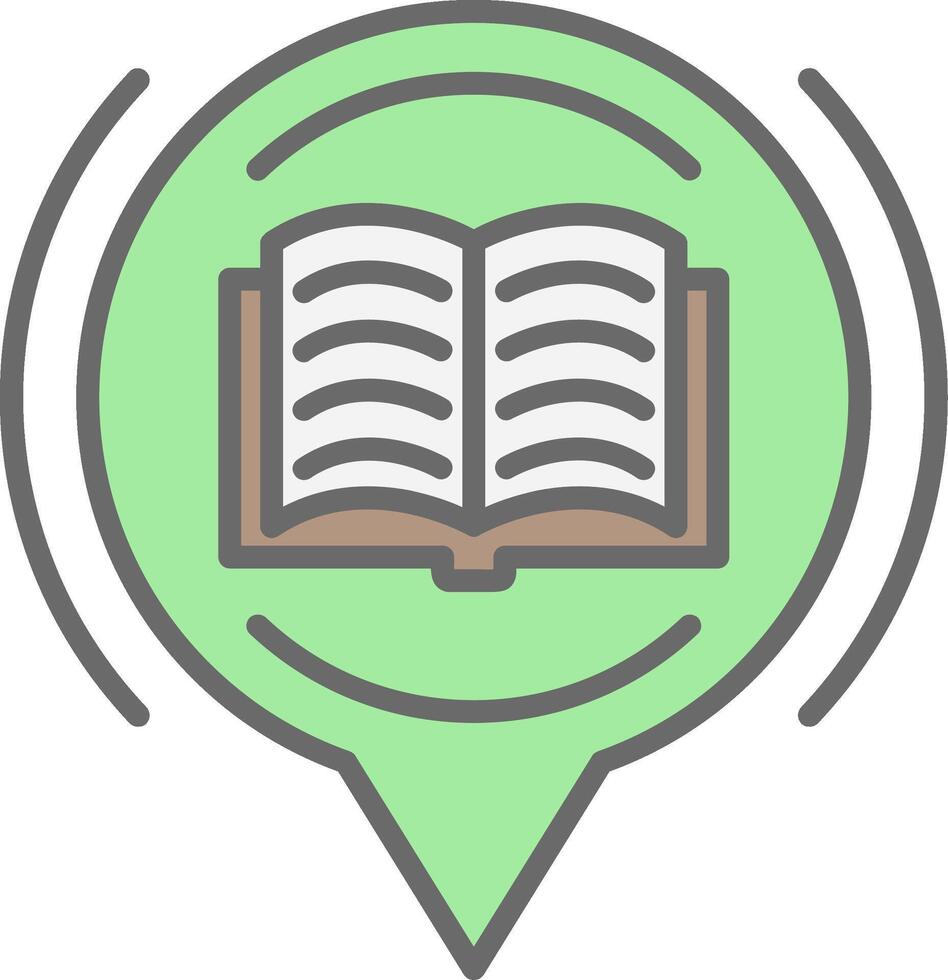 Book Line Filled Light Icon vector