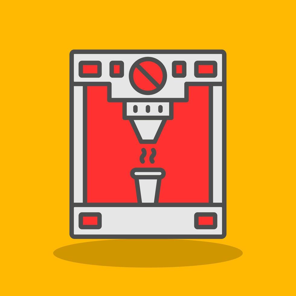 Coffee Machine Filled Shadow Icon vector