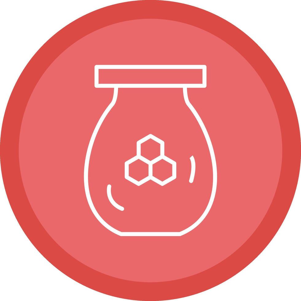 Honey Jar Line Multi Circle Icon vector