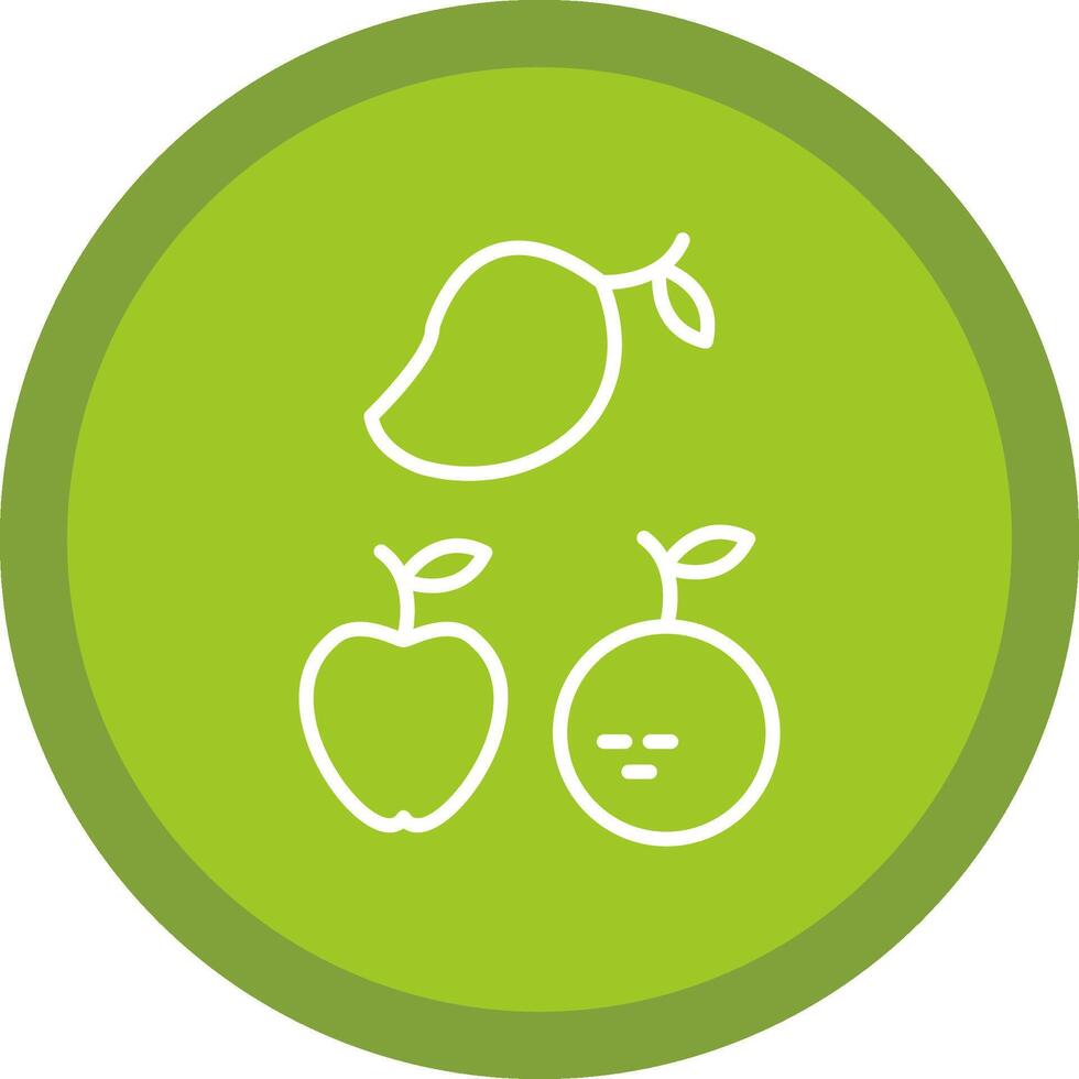 Fruits Line Multi Circle Icon vector