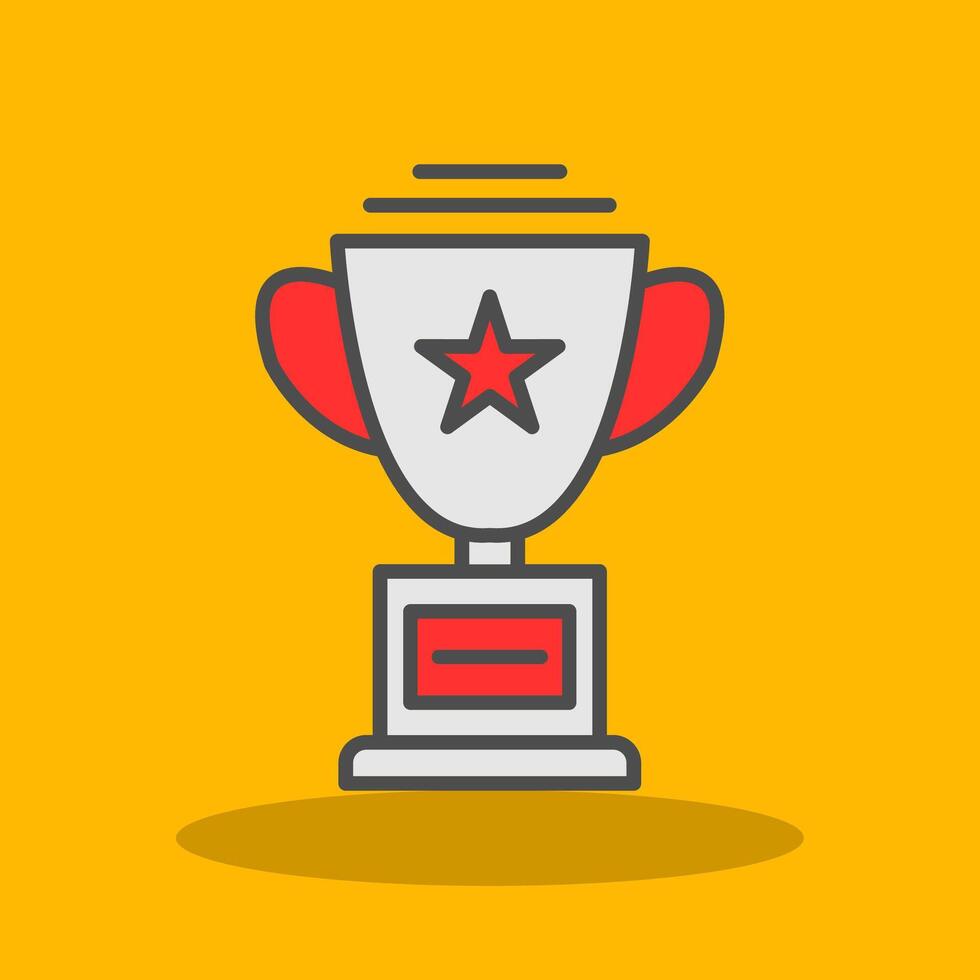 Trophy Filled Shadow Icon vector