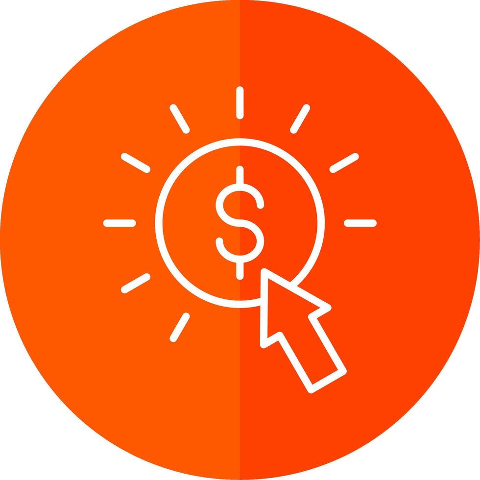 Pay Per Click Line Red Circle Icon vector