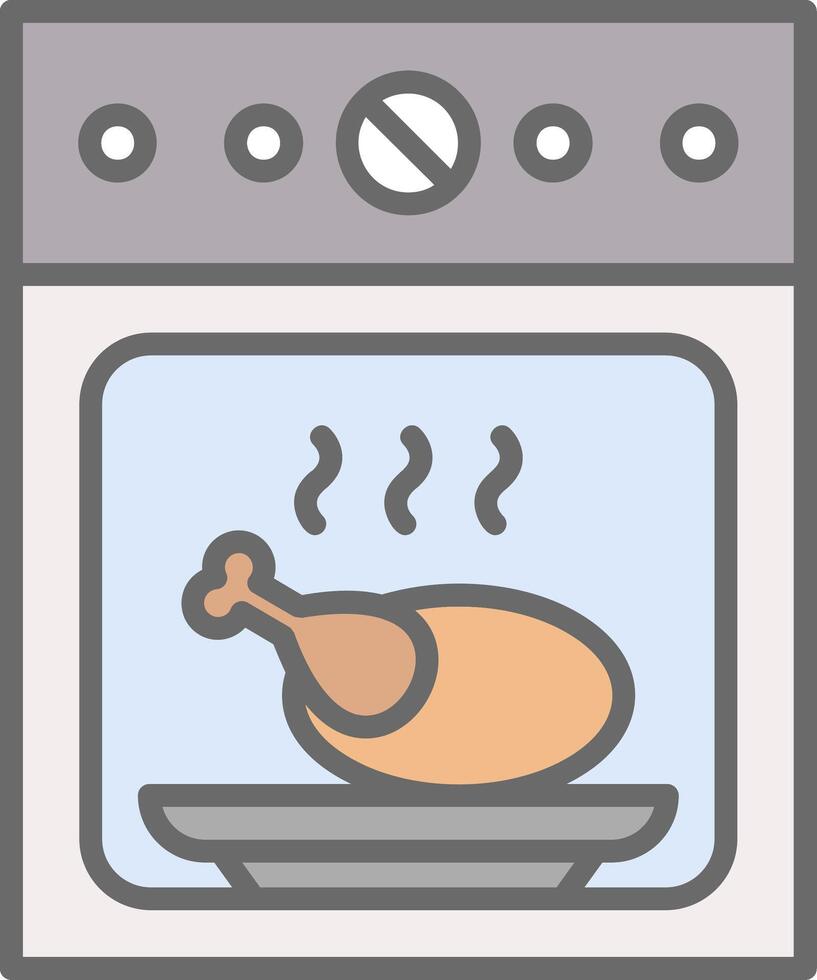 Oven Line Filled Light Icon vector
