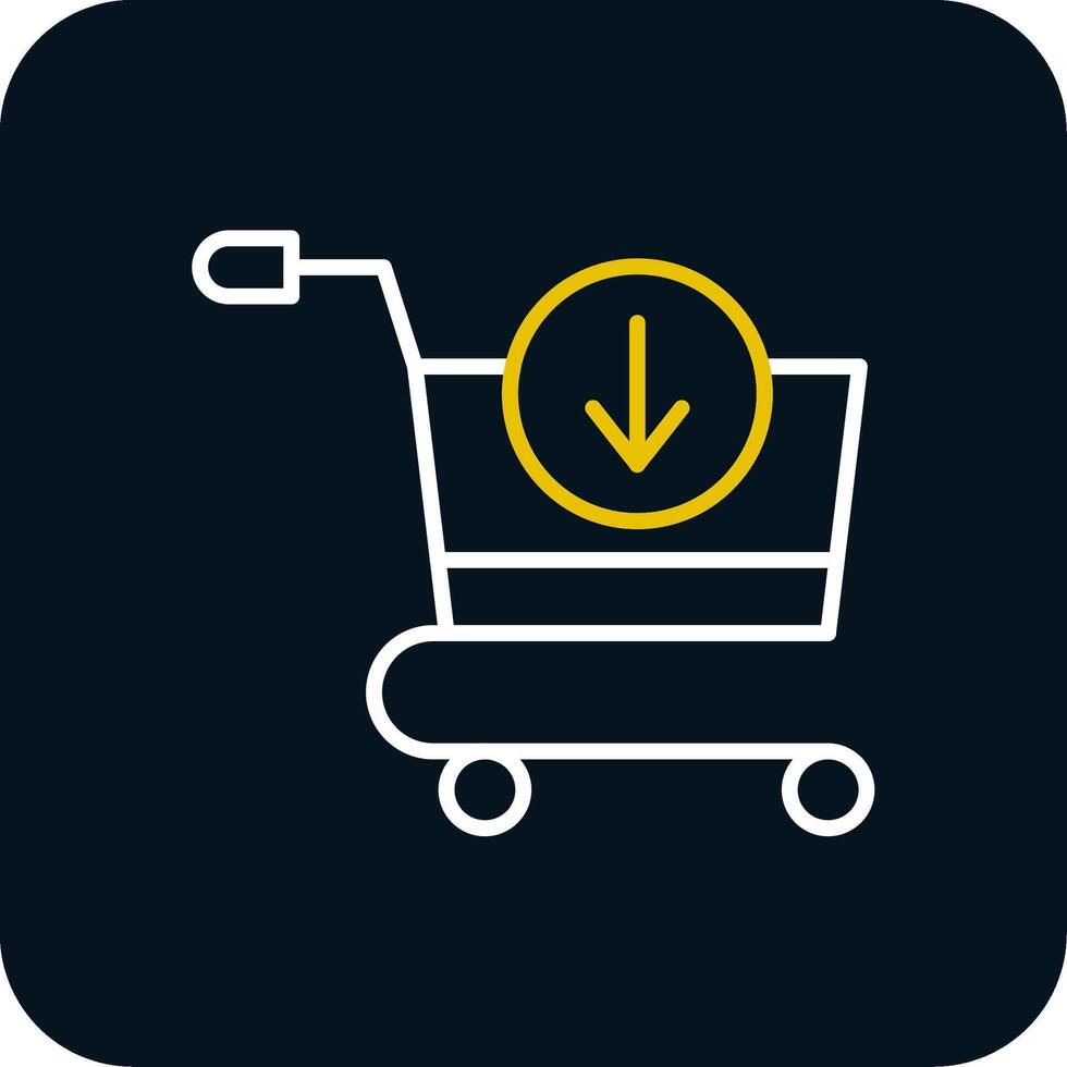 Add To Cart Line Red Circle Icon vector