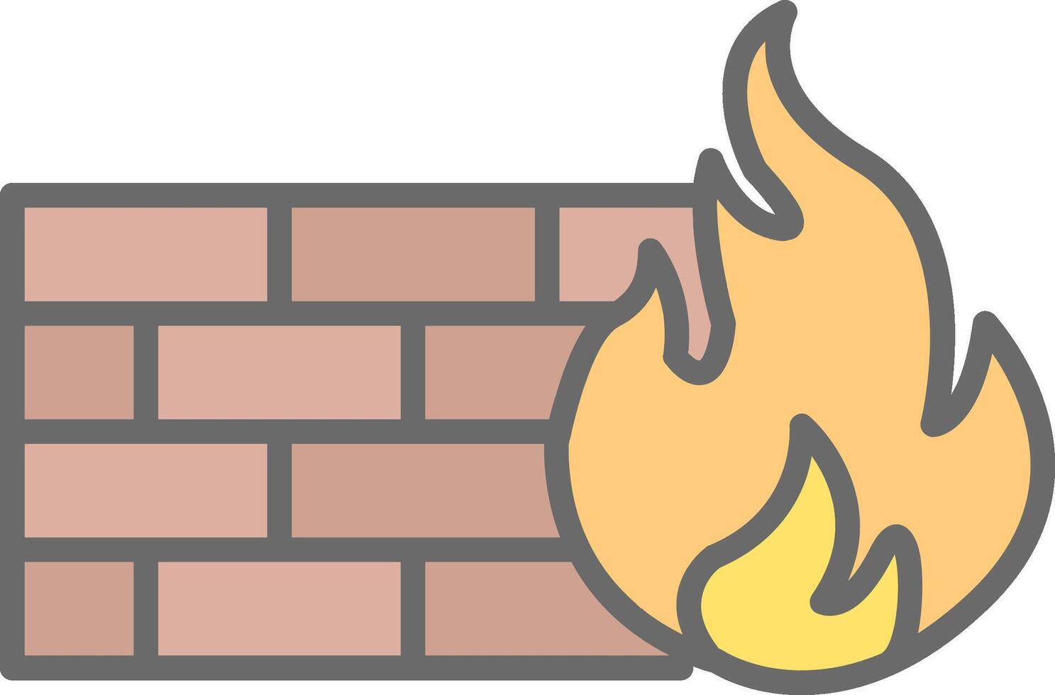 Firewall Line Filled Light Icon vector