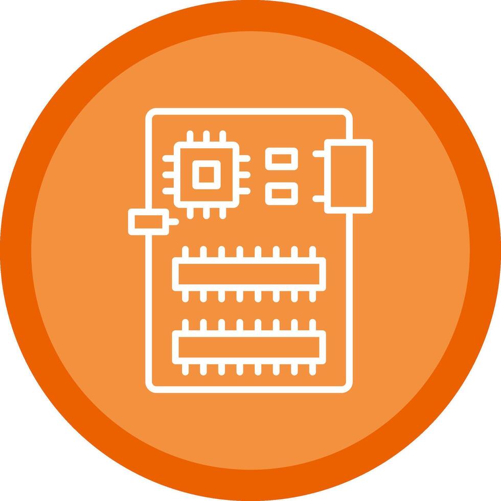 Circuit Board Line Multi Circle Icon vector