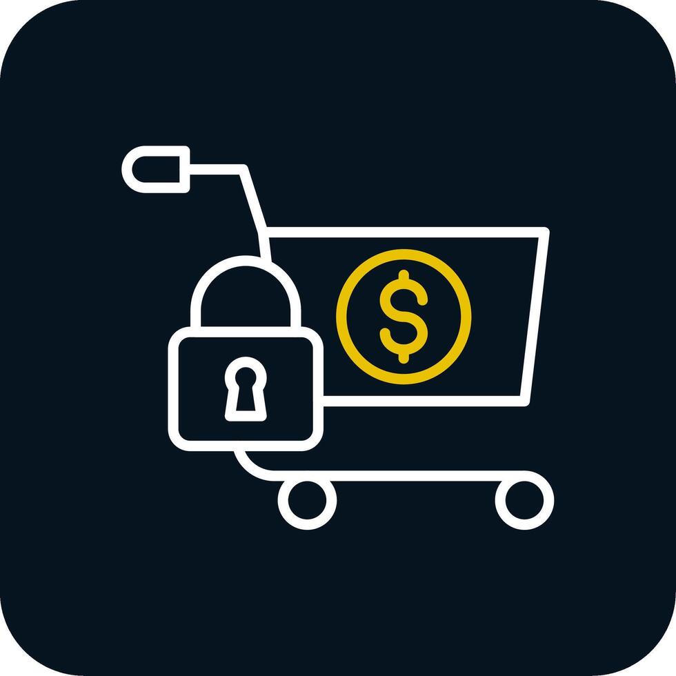 Secure OnLine Red Circle Shopping Line Red Circle Icon vector