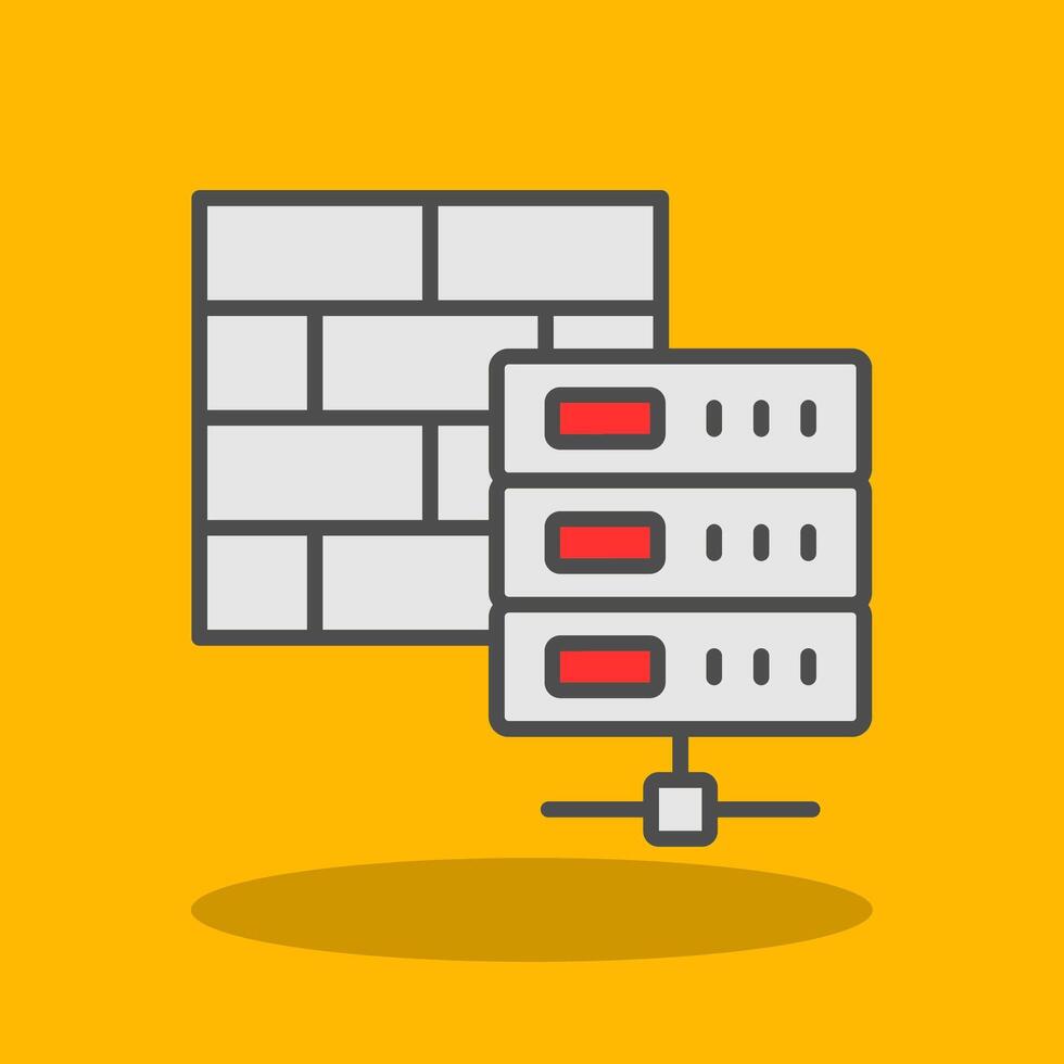 Firewall Filled Shadow Icon vector