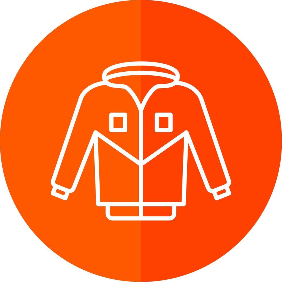 Jacket Line Red Circle Icon vector