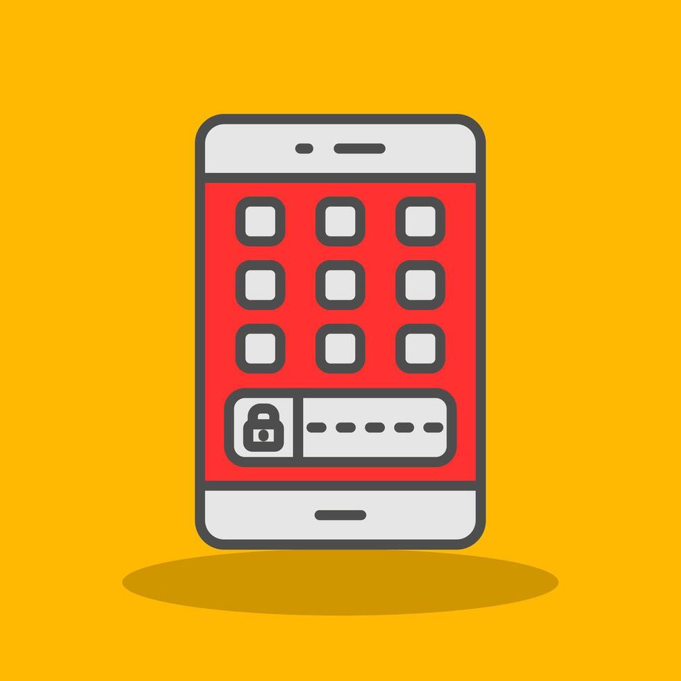 Mobile Filled Shadow Icon vector