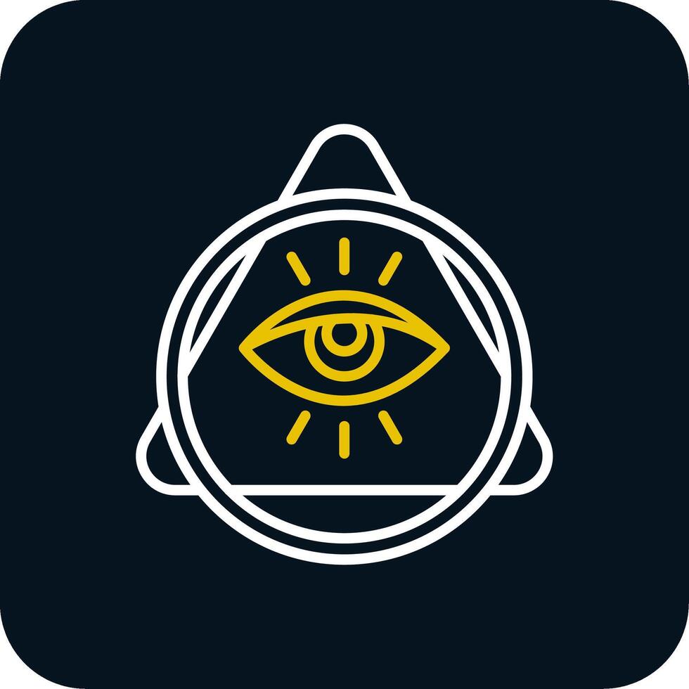 Eye Of Providence Line Red Circle Icon vector