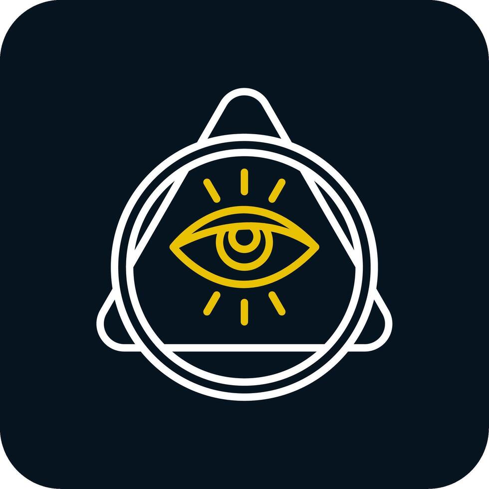 Eye Of Providence Line Red Circle Icon vector