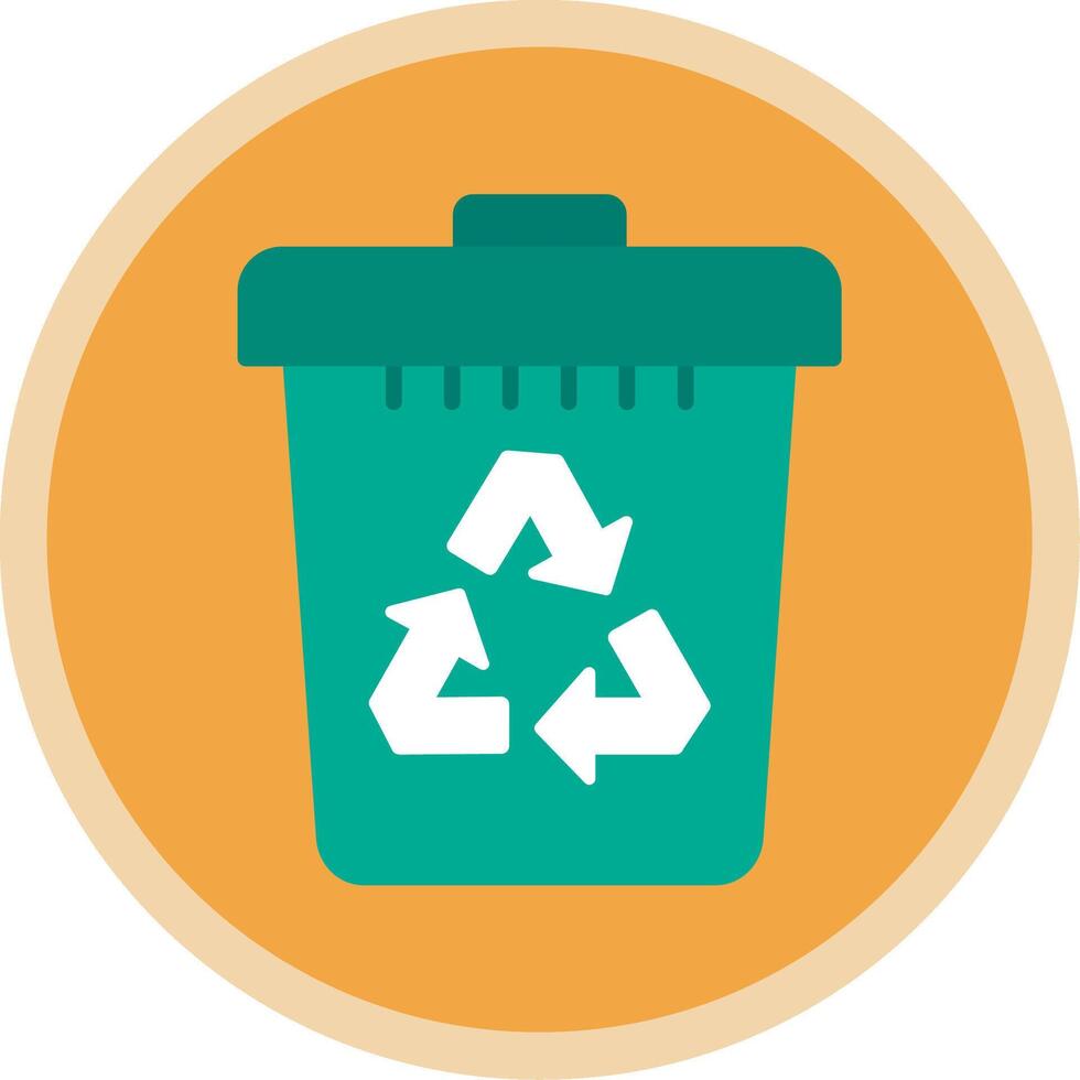 Recycle Bin Flat Multi Circle Icon vector