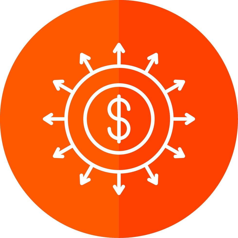 Budget Spending Line Red Circle Icon vector