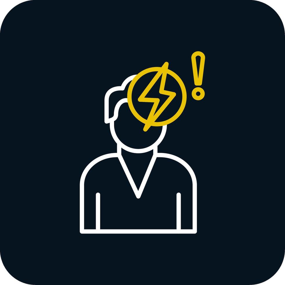 Idea Generation Line Red Circle Icon vector