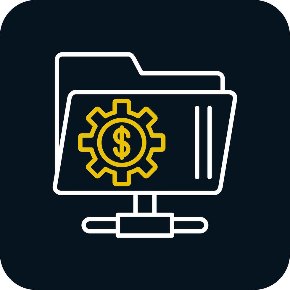 Network Folder Line Red Circle Icon vector