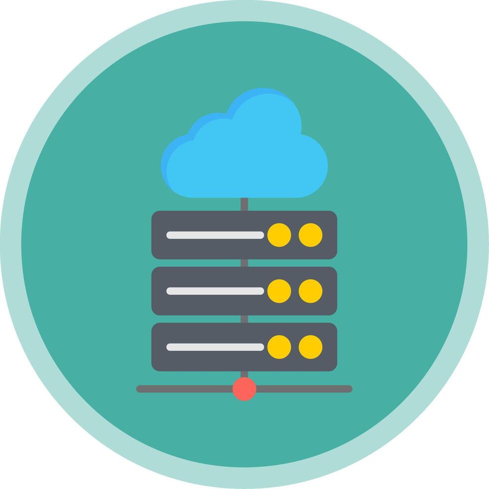 Hosting Server Flat Multi Circle Icon vector