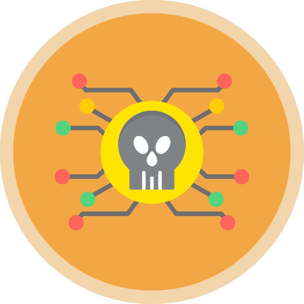 Cyber Attack Flat Multi Circle Icon vector