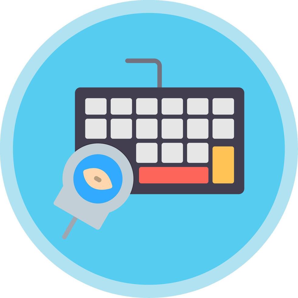 Keyloger Flat Multi Circle Icon vector