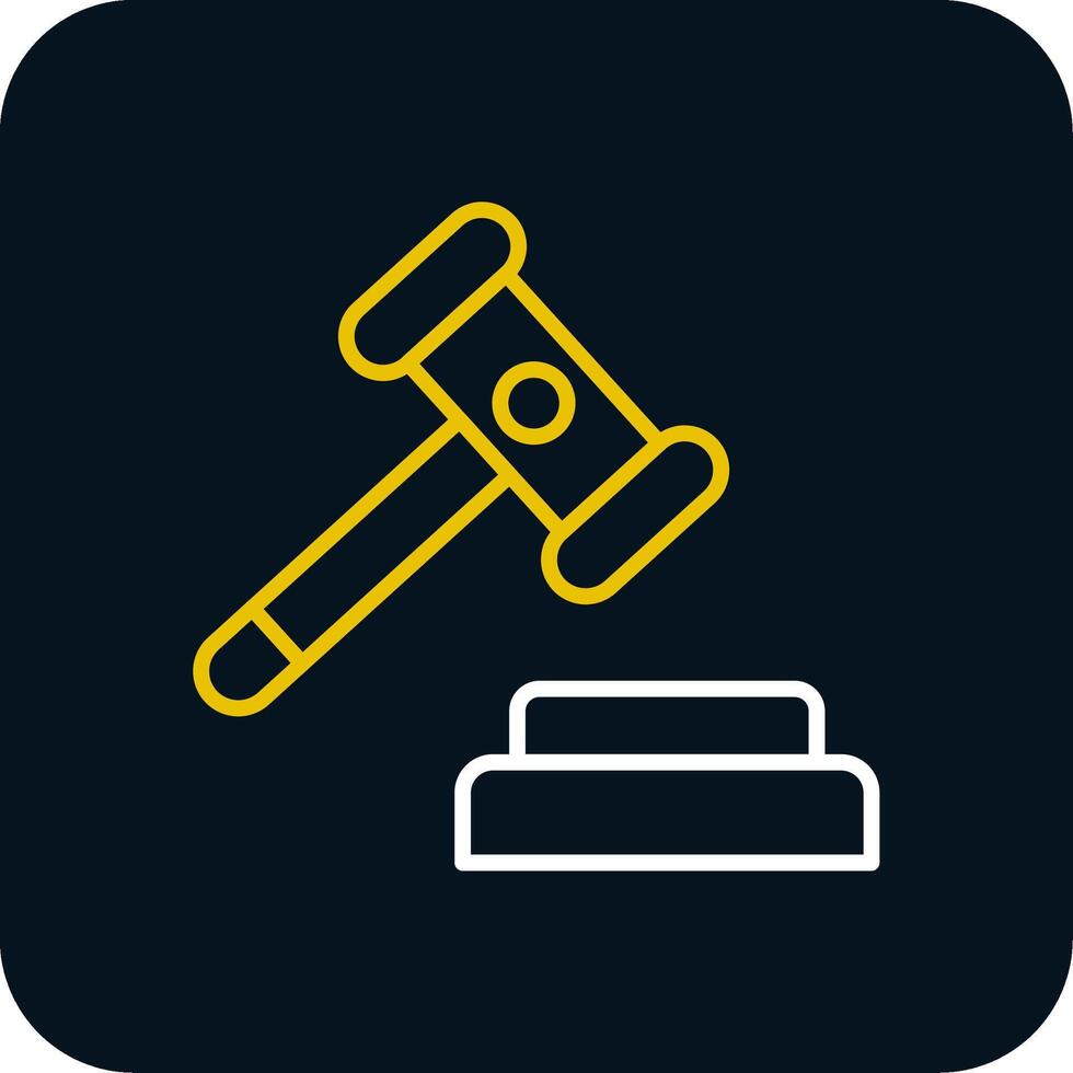 Auction Line Red Circle Icon vector