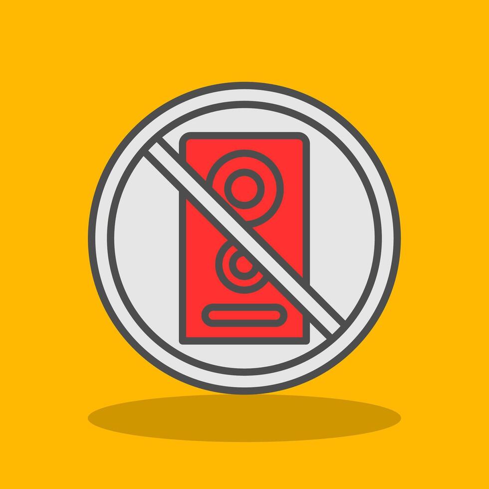 No speaker Filled Shadow Icon vector