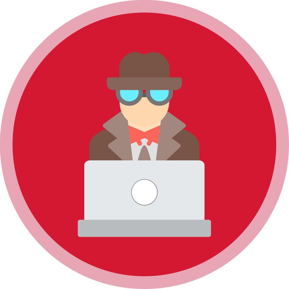 spyware Flat Multi Circle Icon vector
