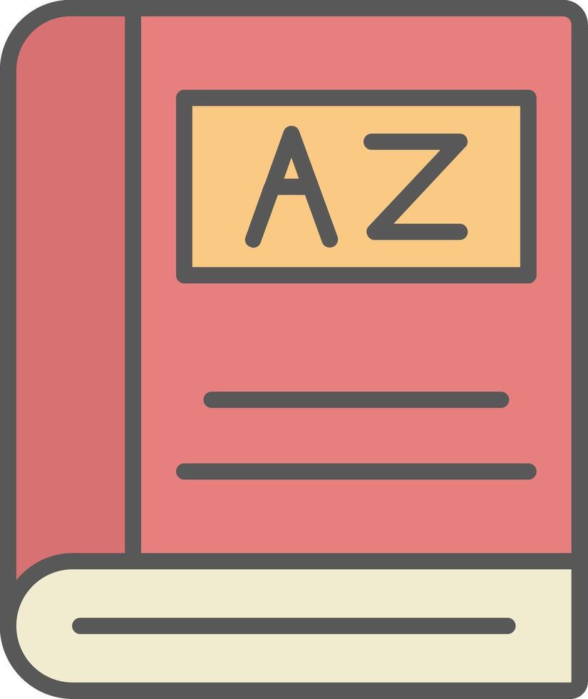 Dictionary Line Filled Light Icon vector
