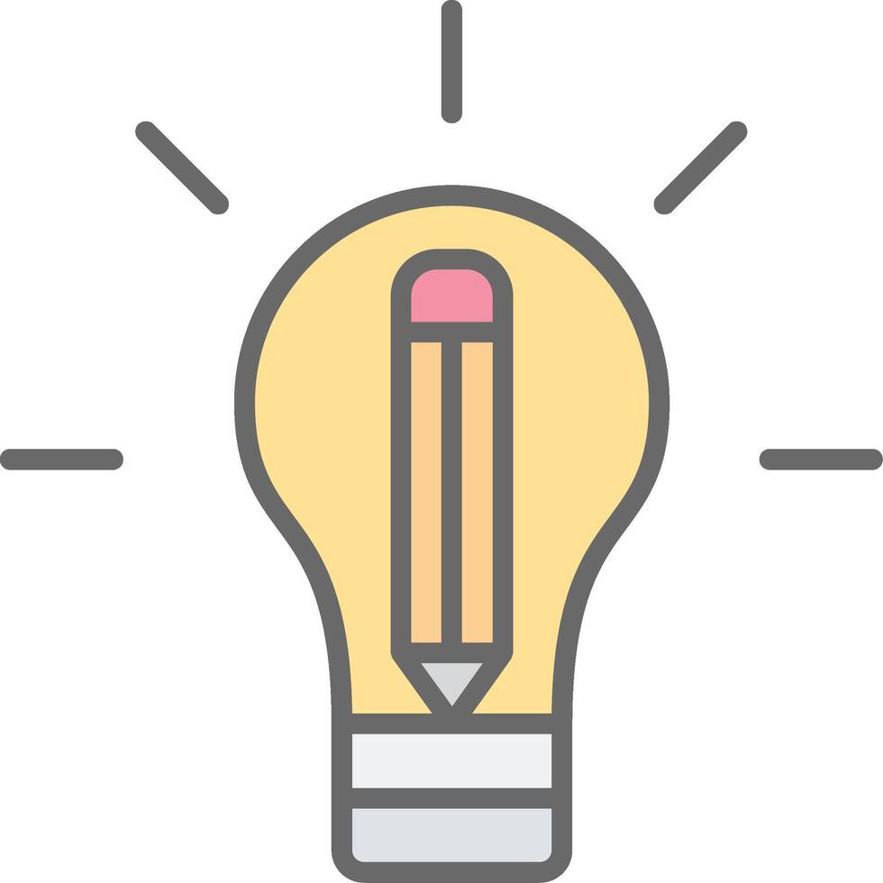 Knowledge Is Power Line Filled Light Icon vector