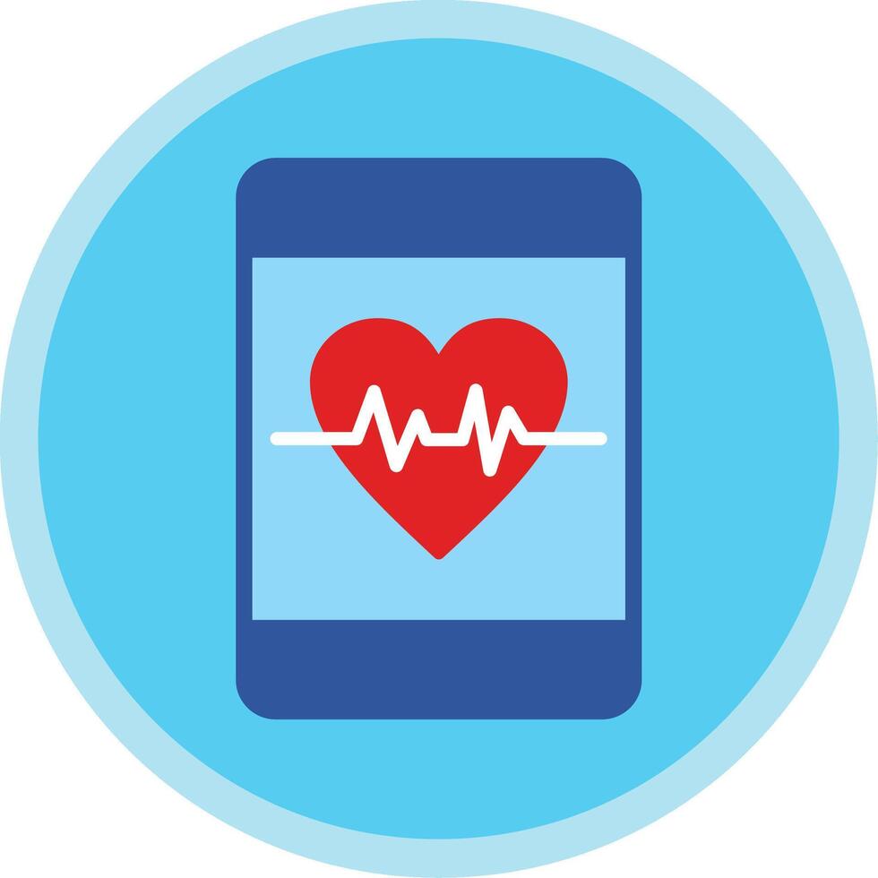 Heart Care Flat Multi Circle Icon vector