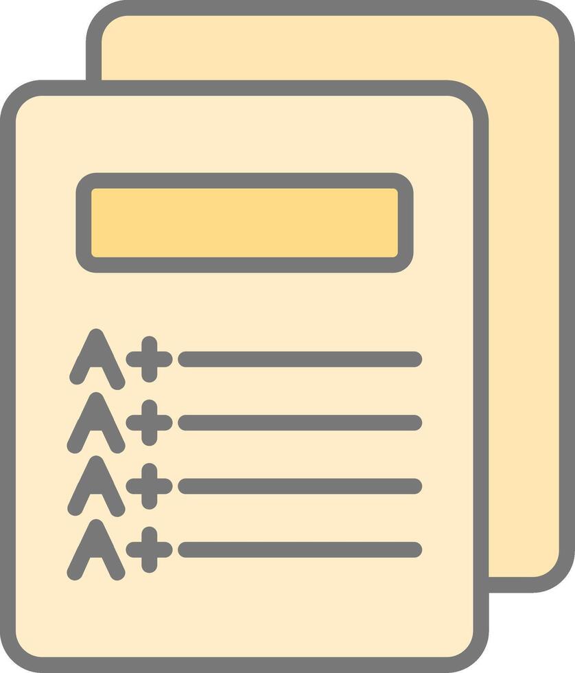 Report Card Line Filled Light Icon vector