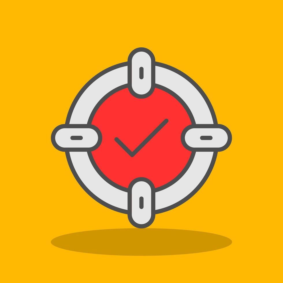 Target Filled Shadow Icon vector