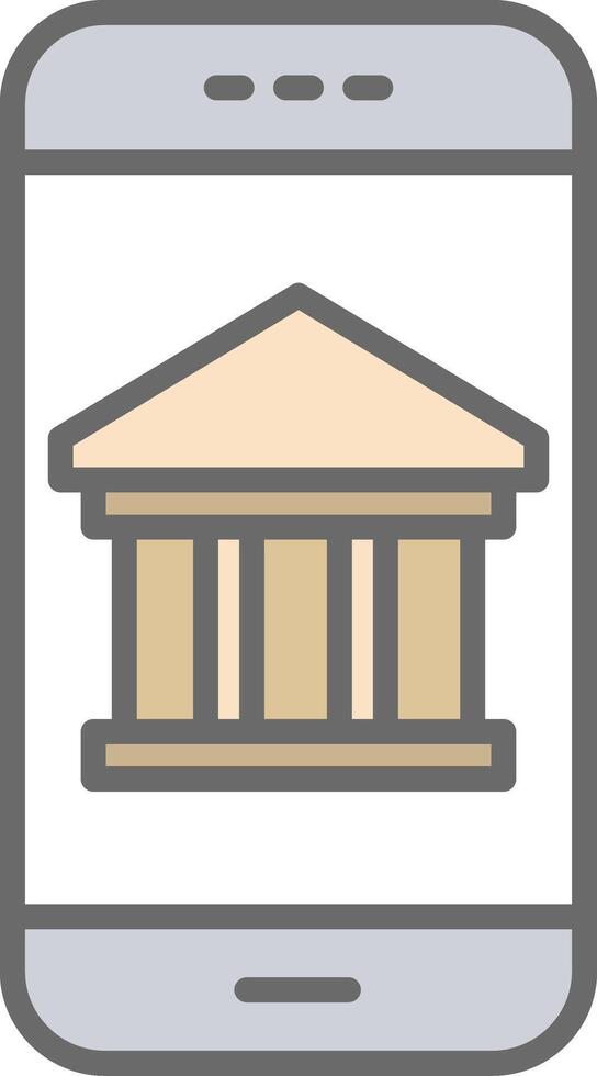 Mobile Banking Line Filled Light Icon vector
