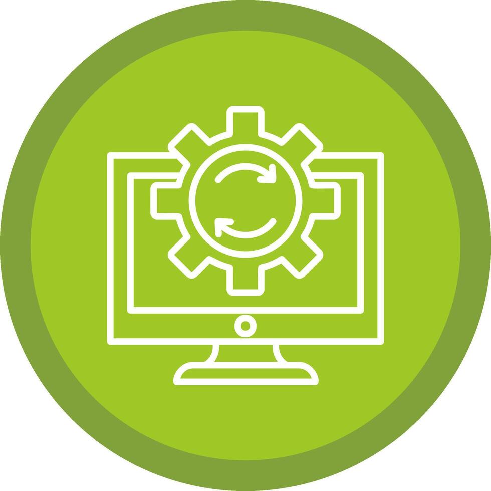 Data Processing Line Multi Circle Icon vector