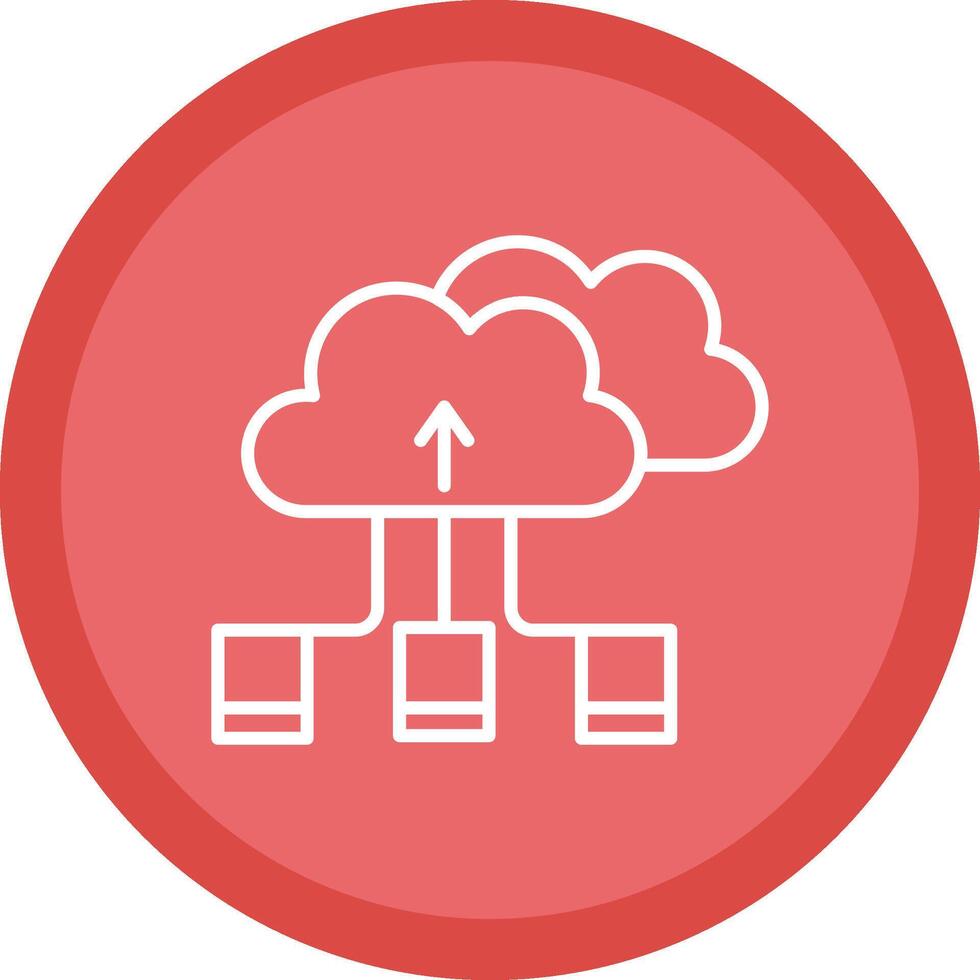 Cloud Storage Line Multi Circle Icon vector