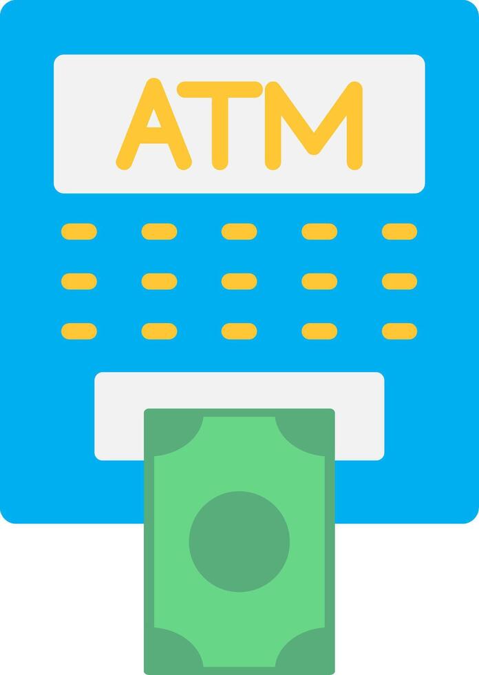 ATM Flat Multi Circle Icon vector