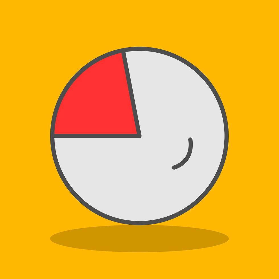 Circular Chart Filled Shadow Icon vector