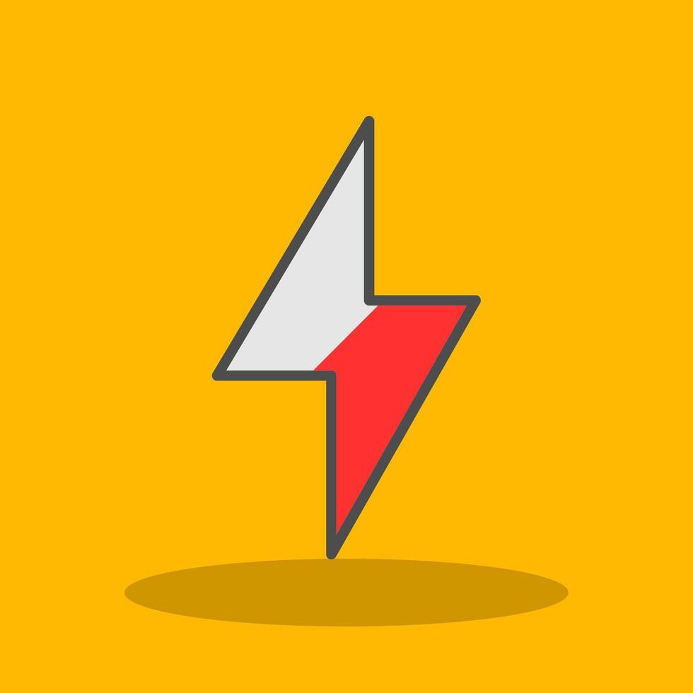 Thunder Bolt Filled Shadow Icon vector