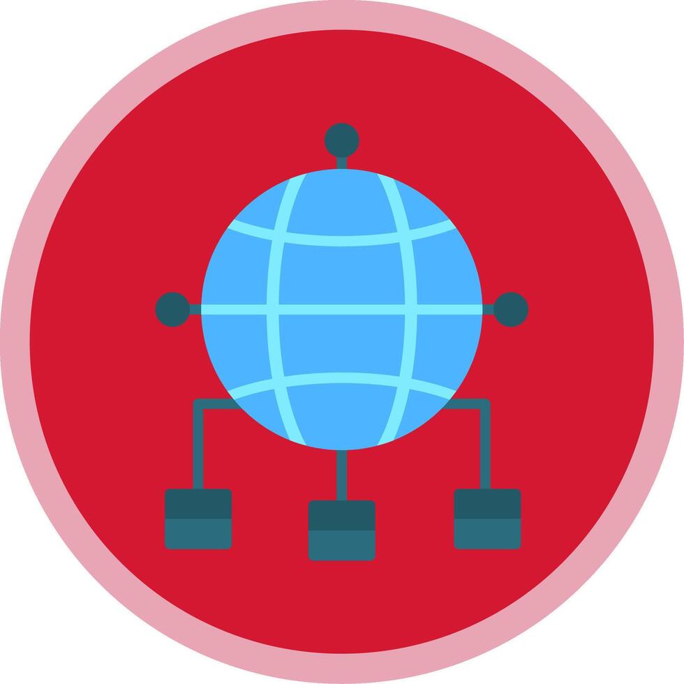 Global Connections Flat Multi Circle Icon vector