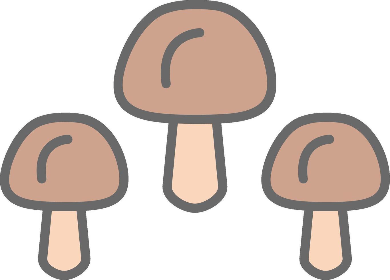 Mushrooms Line Filled Light Icon vector