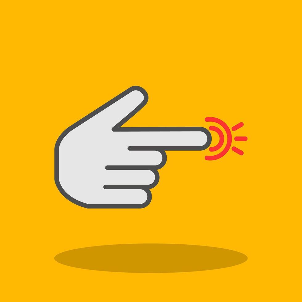 Pointing Right Filled Shadow Icon vector