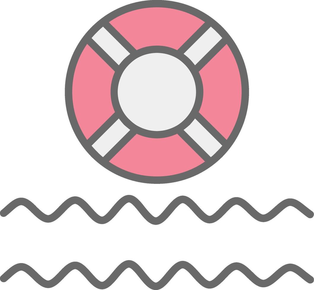 Life Saver Line Filled Light Icon vector