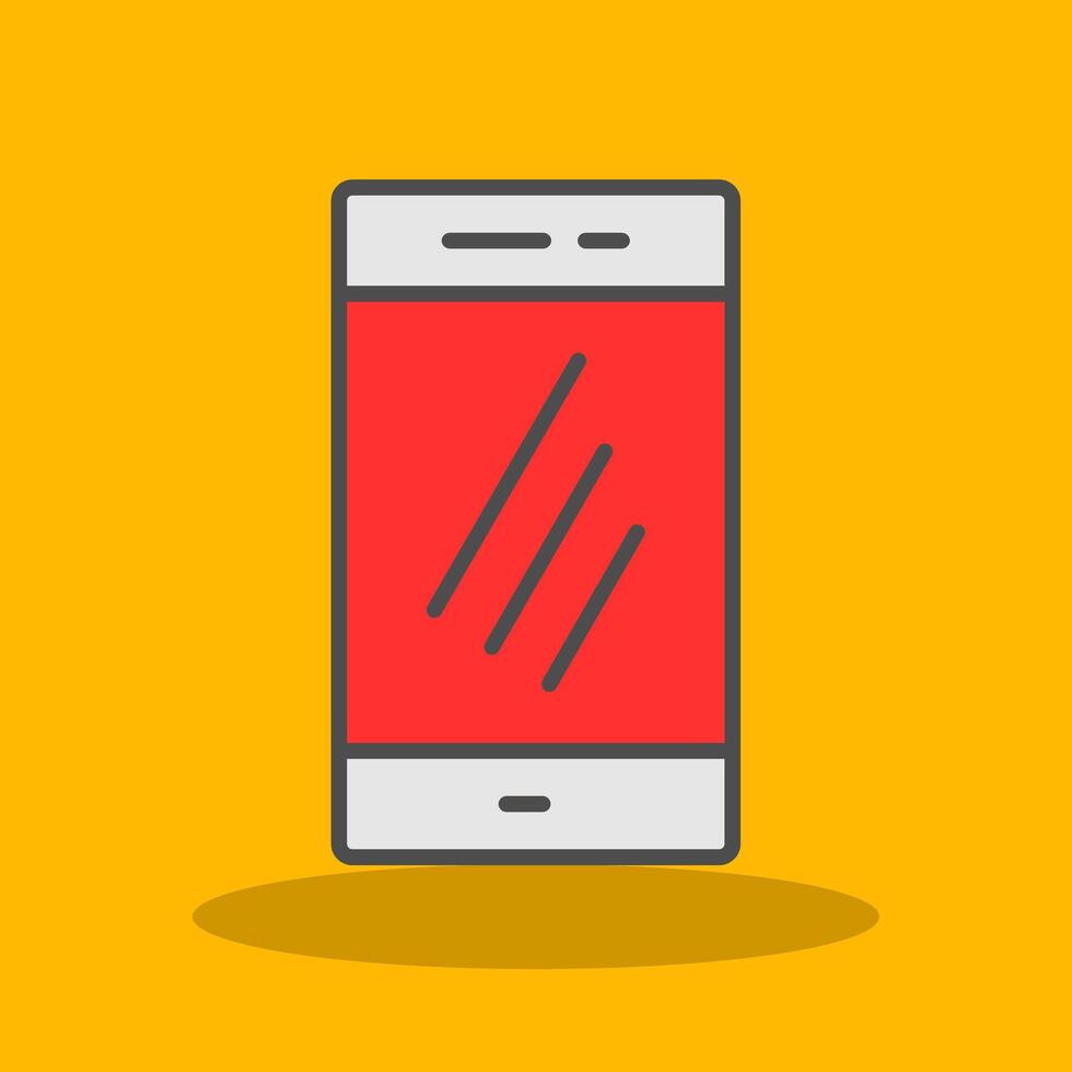 Smartphone Filled Shadow Icon vector