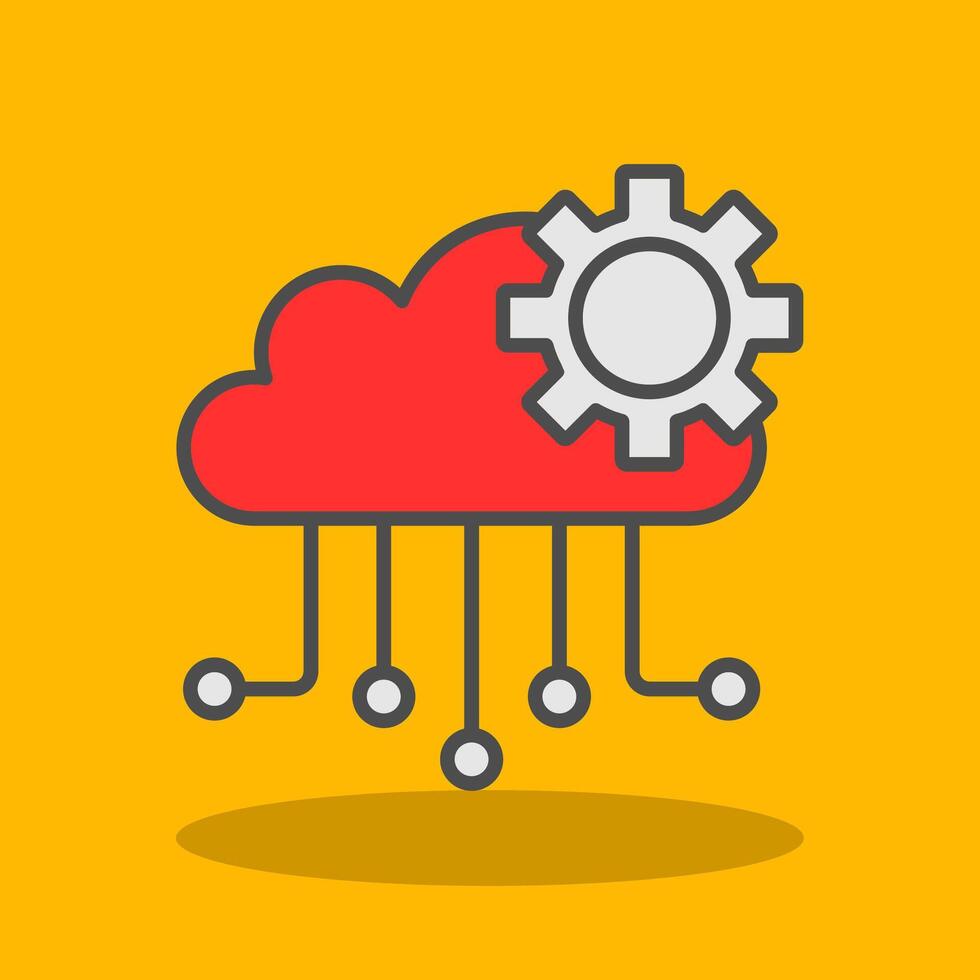 Cloud Computing Filled Shadow Icon vector